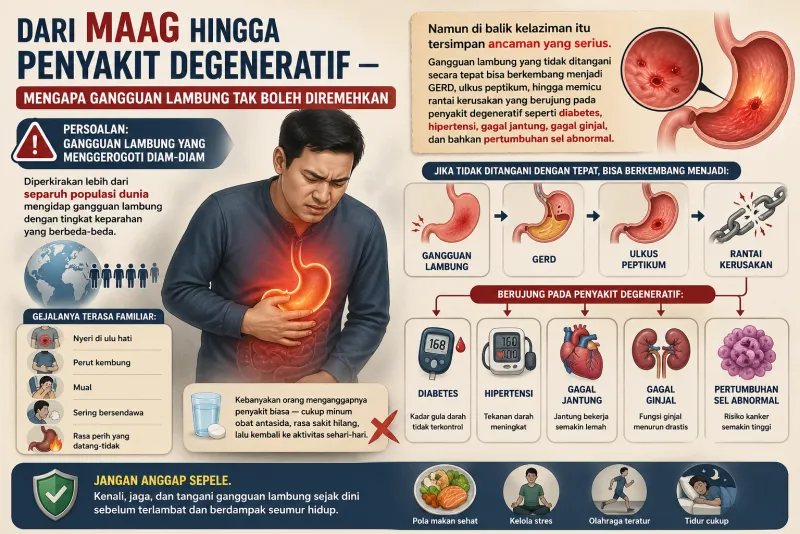 Dari Maag hingga Penyakit Degeneratif — Mengapa Gangguan Lambung Tak Boleh Diremehkan